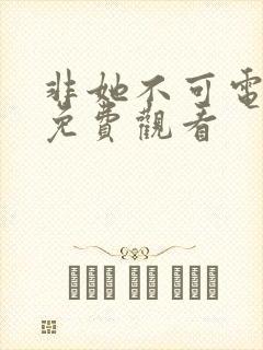 非她不可电视剧免费观看封面