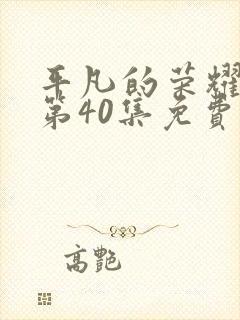 平凡的荣耀真人第40集免费观看封面