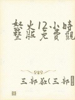 怒火12小时完整版免费观看