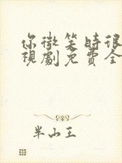 你微笑时很美电视剧免费全集高清