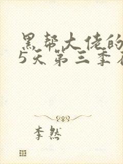 黑帮大佬的365天第三季在线观看