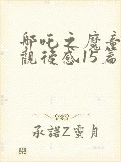 哪吒之魔童降世观后感15篇