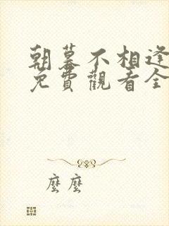 朝暮不相逢短剧免费观看全集