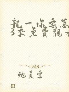 龙一你要怎样第3季免费观看封面