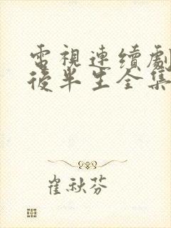 电视连续剧我的后半生全集封面