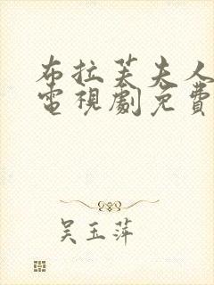 布拉芙夫人韩剧电视剧免费观看大全