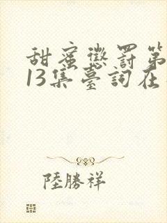 甜蜜惩罚第一季13集台词在线观看