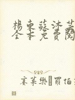 杨东苏沐芸小说全本免费阅读下载