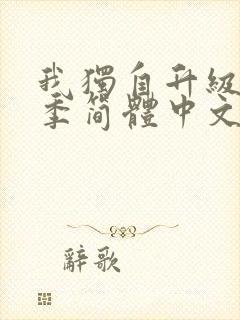 我独自升级第一季简体中文版观看封面