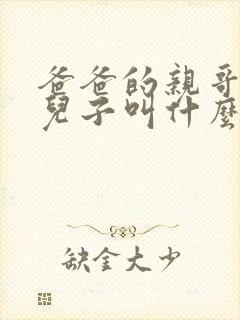 爸爸的亲哥哥的儿子叫什么