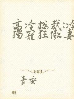 高冷总裁:冷少独宠狂傲妻封面