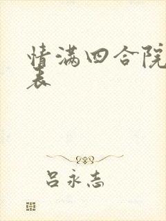 情满四合院演员表