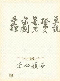 爱你是孤单心事短剧免费观看全集高清