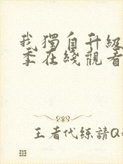 我独自升级第二季在线观看免费版