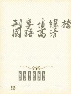 刑事侦缉档案2国语高清封面