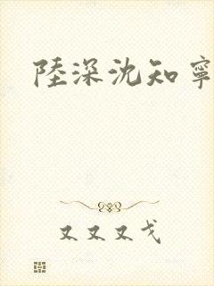 陆深沈知宁结局