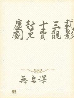 尘封十三载电视剧免费观影封面