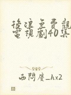 后浪免费观看的电视剧40集