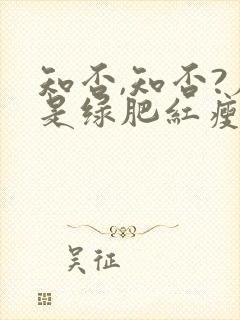 知否,知否?应是绿肥红瘦.