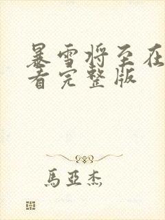 暴雪将至在线观看完整版