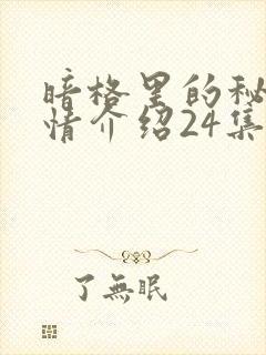 暗格里的秘密剧情介绍24集封面