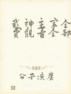 武神主宰全集免费观看全部封面