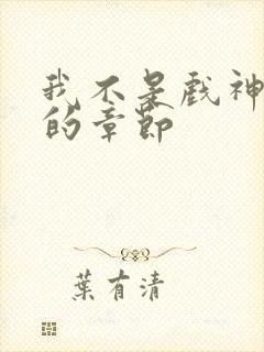 我不是戏神最新的章节