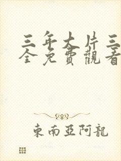 三年大片三年大全免费观看国语