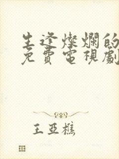 生逢灿烂的日子免费电视剧封面