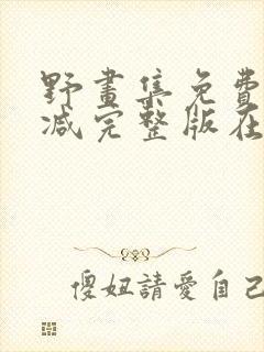 野画集免费未删减完整版在线