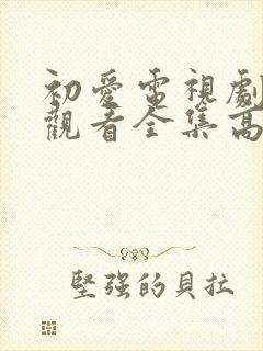 初爱电视剧免费观看全集高清完整版