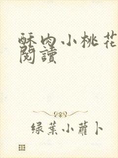 酥肉小桃花全文阅读