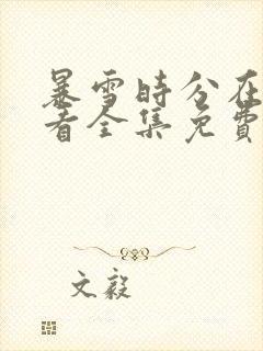 暴雪时分在线观看全集免费播放