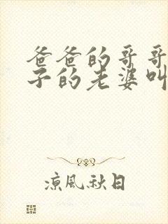 爸爸的哥哥的儿子的老婆叫什么?