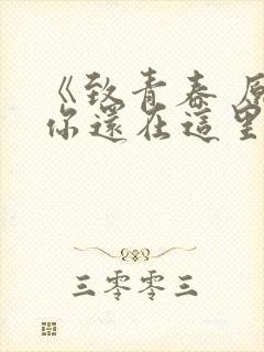 《致青春 原来你还在这里》封面