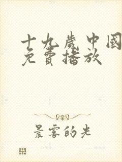 十九岁中国语版免费播放