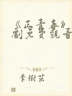 《正青春》电视剧免费观看