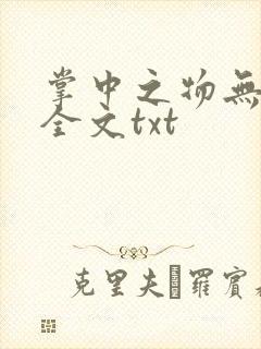 掌中之物无删减全文txt