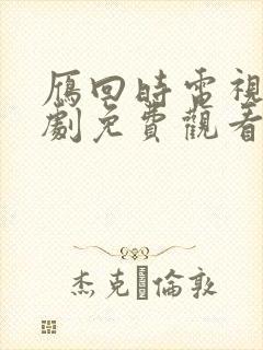 雁回时电视连续剧免费观看全集高清