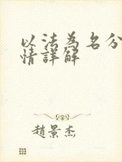 以法为名分集剧情详解封面