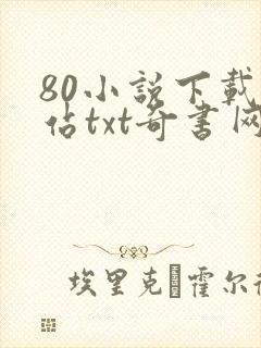 80小说下载网站txt奇书网