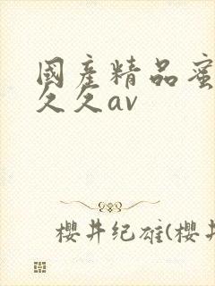 国产精品蜜臀久久久av