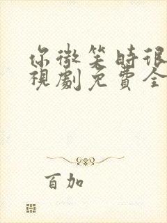 你微笑时很美电视剧免费全集高清