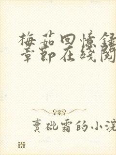 梅茹回忆录全部章节在线阅读