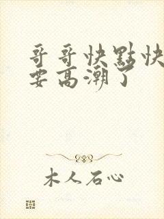 哥哥快点快点我要高潮了