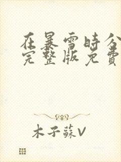 在暴雪时分高清完整版免费观看