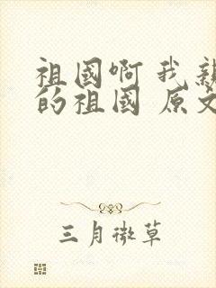 祖国啊 我亲爱的祖国 原文