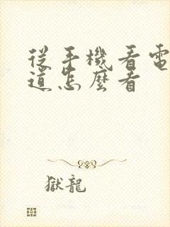 从手机看电视频道怎么看