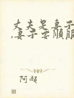 丈夫是妻子的头,妻子要顺服丈夫