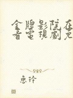 金牌影院在线观看电视剧免费观看